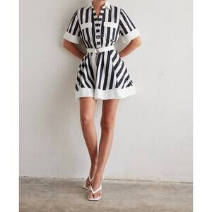 NEW JS71 yana mini dress in black and white stripe